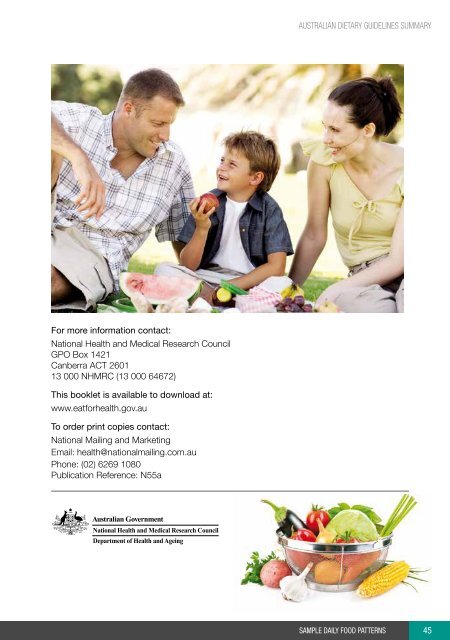 Australian Dietary Guidelines - Summary - National Health and ...