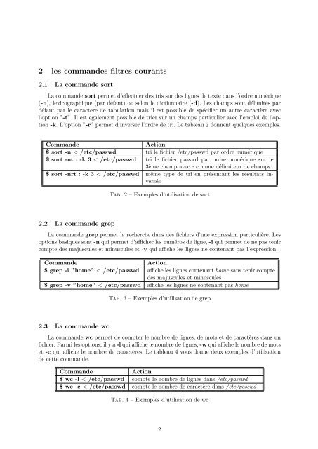 Le Shell: les tubes, les filtres, Ã©criture de scripts