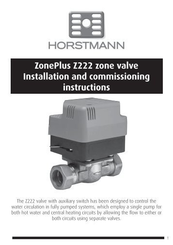 ZonePlus Z222 zone valve Installation and ... - Horstmann