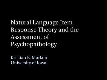 Natural Language Item Response Theory and ... - University of Iowa