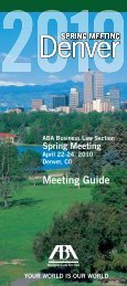 ABA Business Law Section 2010 Spring Meeting ... - Blank Rome LLP
