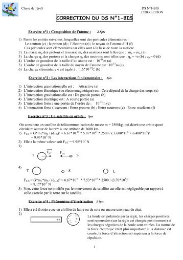 CORRECTION DU DS NÂ°1-BIS - Physagreg