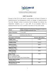 1 ASSET VALUATION Pursuant to Rule 703 of the SGX-ST Listing ...