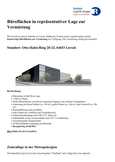Standort Otto Hahn Ring 22 Lorsch Rudolph Logistik