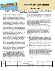 Foster Care Newsletter - Department of Services to Children, Youth ...