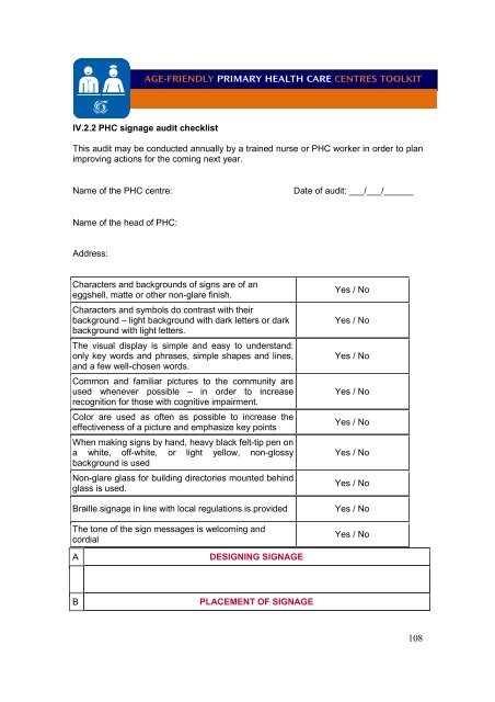 Age-friendly Primary Health Care Centres Toolkit - World Health ...