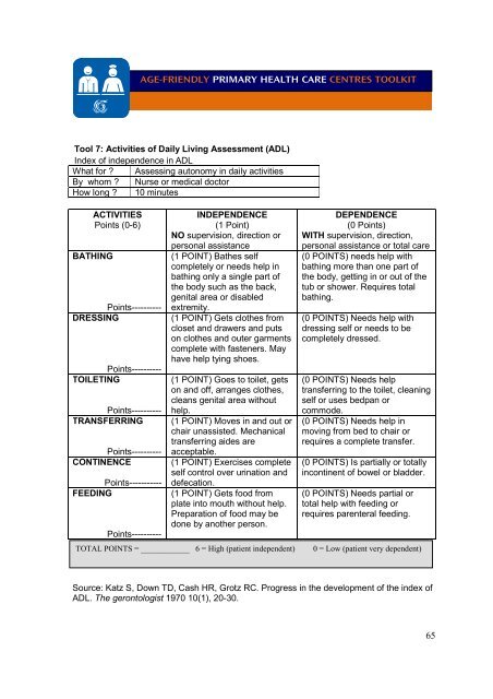 Age-friendly Primary Health Care Centres Toolkit - World Health ...