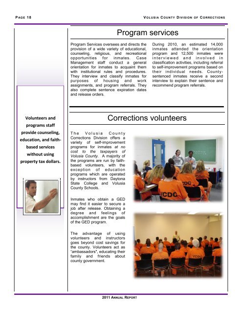 Corrections Annual Report - Volusia County Government