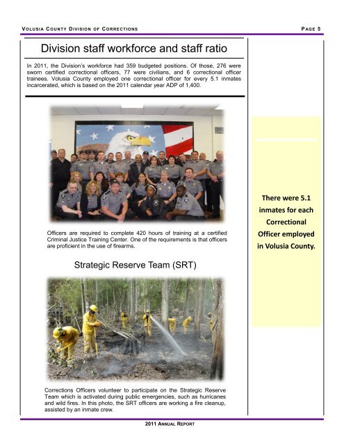Corrections Annual Report - Volusia County Government