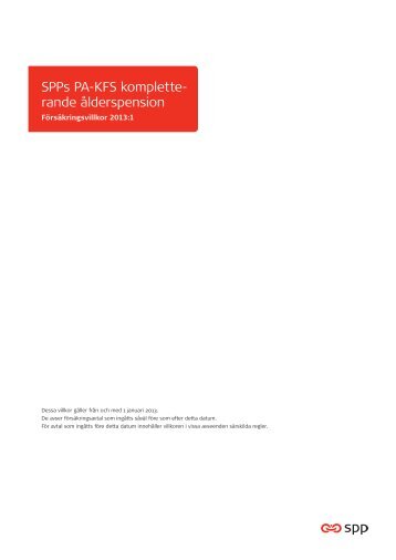 SPPs PA-KFS Kompletterande Ã¥lderspension