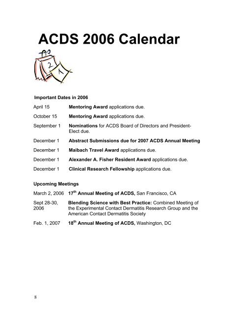 2006 Abstracts - American Contact Dermatitis Society