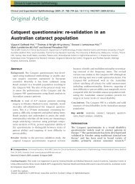 Catquest questionnaire: reâvalidation in an Australian cataract ...