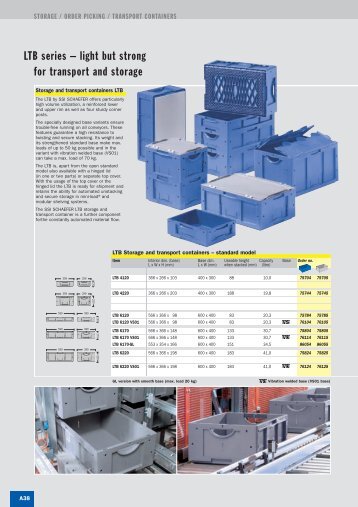 LTB series â light but strong for transport and ... - SSI SCHAEFER