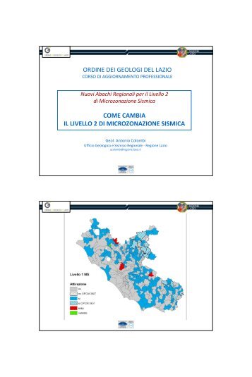 COME CAMBIA IL LIVELLO 2 DI MICROZONAZIONE SISMICA ...