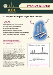 ACE LC/MS and Rapid Analysis HPLC Columns - Teknolab AS