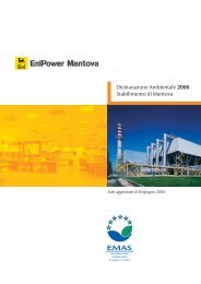 Dichiarazione Ambientale 2006 Stabilimento di Mantova - Enipower