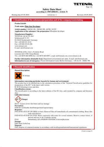 106540 Plate Star Developer - CTP Plates; Printing plates