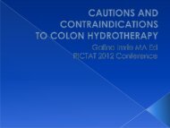 Galina Imrie - Cautions & Contraindications to Colon Hydrotherapy