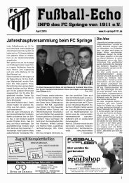 FuÃŸball Echo April 2010 lesen - FC Springe von 1911
