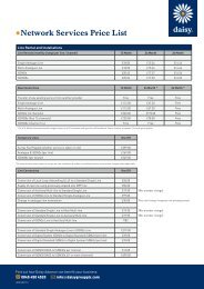 Network Services Price List - Daisy Group PLC