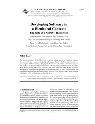 Developing Software in a Bicultural Context: - Centre for Computing ...