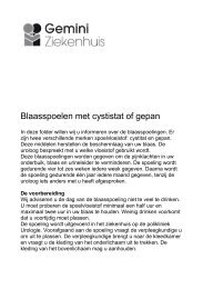 Blaasspoelen met cystistat of gepan - Gemini Ziekenhuis