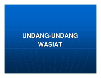 UNDANG-UNDANG WASIAT