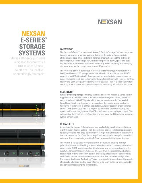 NEXSAN E-SERIES STORAGE SYSTEMS - A-TRAC
