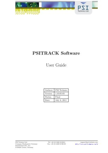 PSITRACK Manual - PSI Technics