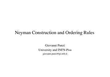 Neyman Construction and Ordering Rules - SAMSI Home Page