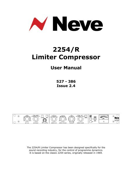 2254/R User Manual - AMS Neve