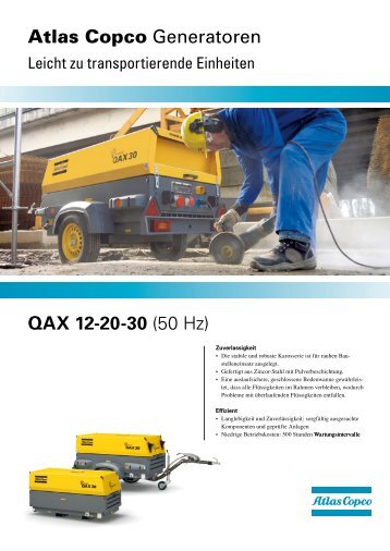 QAX 12-20-30 (50 Hz) Atlas Copco Generatoren  - Lutz Bauwerkzeuge