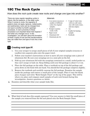 18C The Rock Cycle - CPO Science