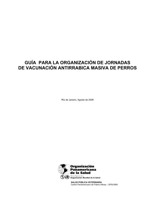 Guía para la organización de jornadas de vacunación antirrábica ...