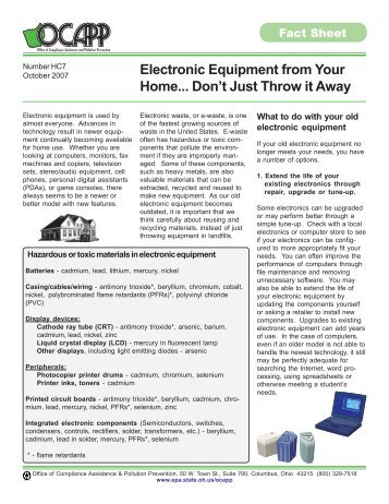 Electronic Equipment from Your Home - Ohio EPA