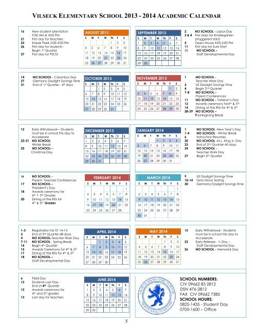 13-14 Handbook - DODEA Vilseck American Elementary School
