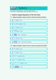 Volterra Integral Equations, First Kind - The World of Mathematical ...