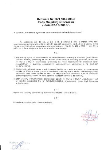 UchwaÅa Nr 371/XL/2013 - UrzÄd Miasta i Gminy w Serocku