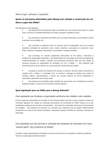 Carta de princípios da ABONG - Instituto Fonte
