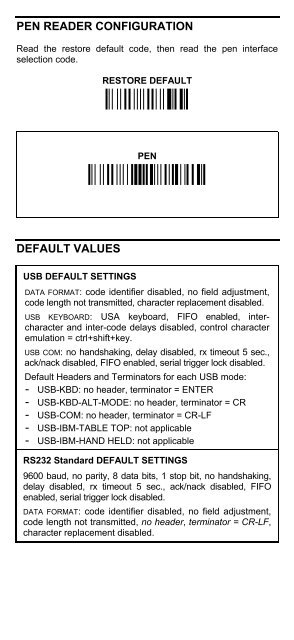 Datalogic Heron D130 Quick Reference Guide - The Barcode ...