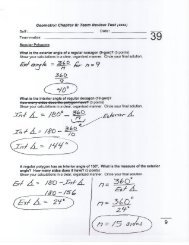 Geometry: Chapter 8: Team Review Test (2013)