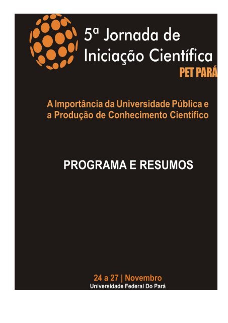 v jornada de iniciação científica dos grupos pet do estado do pará