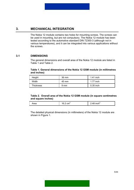 Nokia 12 GSM Module Hardware Integration ... - KORE Telematics