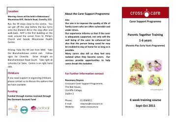 Parents Together Training 1-6 years 6 week training ... - Crosscare