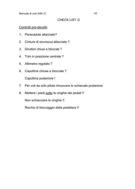 ASK 21 â Manuale d'impiego