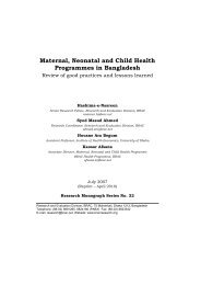 Maternal, Neonatal and Child Health Programmes in Bangladesh