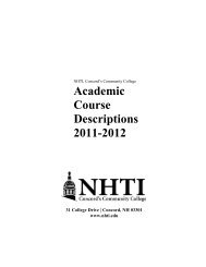 Course Descriptions 11-12 - NHTI - Concord's Community College