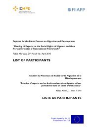 LIST OF PARTICIPANTS LISTE DE PARTICIPANTS - Rabat process