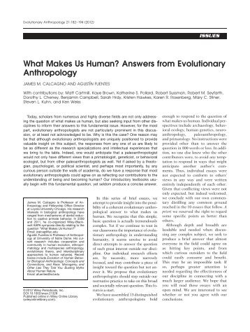 What makes us human? Answers from ... - University of Utah