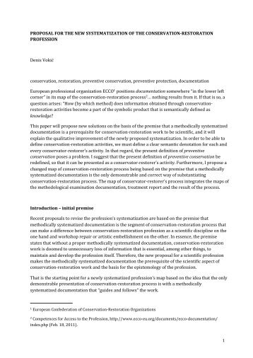 2 Proposal for new systematization of C:R profession - KR Centar